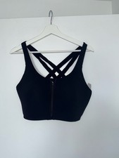 Lululemon Black Front Zip Cross Back Sports B...