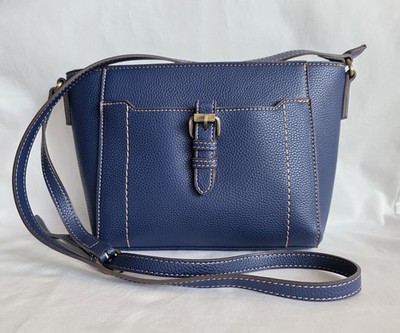 St. John's Bay Navy Blue Pebbled Crossbody Bag Zipper Closure