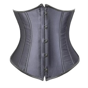 Gothic Underbust Corset Waist Cincher Bustier Top Satin Lace Up Lingerie Plus