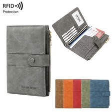 RFID Blocking Family Travel Passport Cover Wallet ID Card Tickets Holder Purse