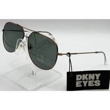 DKNY Eyes Broadway Aviator Sunglasses Bronze Green Womens