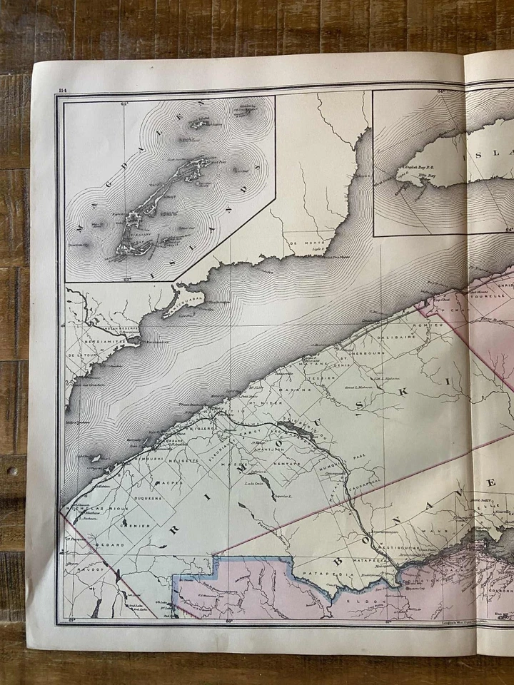 Railway Map of Canada - 1877 -  Rimouski/Gaspe/Bonaventure areas (Sheet 7) - Image 3 of 4