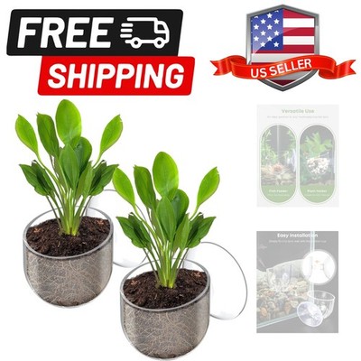 2 Pcs Aquarium Plant Holder, Fish Tank Plant Pot for Aquascape Decoration, Re...