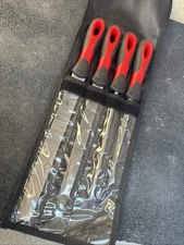 For Snap On Red Ergonomic Handle Mixed File Set Kit PAKKB069 4pc Set