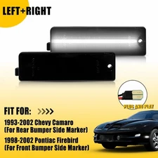 For Pontiac 1998-2002 Firebird LED Smoked Front White Bumper Marker Side Lights
