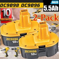 2 PACK 18V Battery For Dewalt 18 VOLT XRP DC9096 DC9098 Ni-Mh DC9099 NEW 5.5AH
