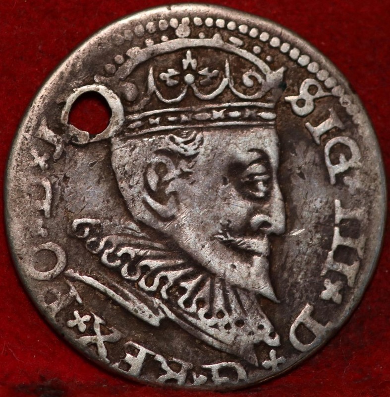 1594 Poland 3 Groschen Silver Foreign Coin