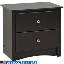 Night Stand W/ 2 Drawers Engineered Wood Nightstand Perfect Home Decor New