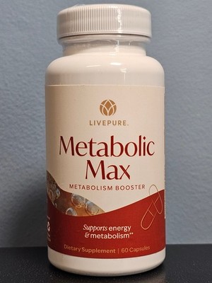 Live Pure Metabolic Max Metabolism Booster 60 Capsules - New / Sealed! Exp 2/28