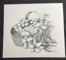 CALENDAR 10x12" Original Greeting Card Art #3137 April Easter Basket & Flowers | eBay US (Buy It Now)