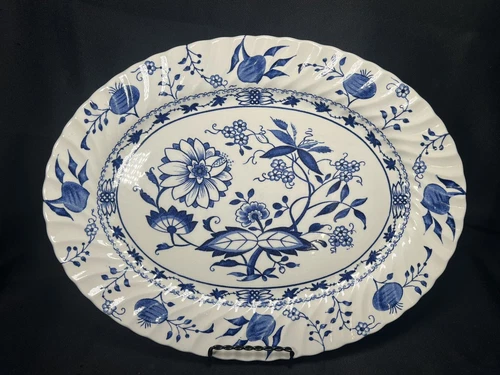 VTG 13.75” Johnson Brothers Stoke On Trent SAXONY Oval Serving Platter Rare