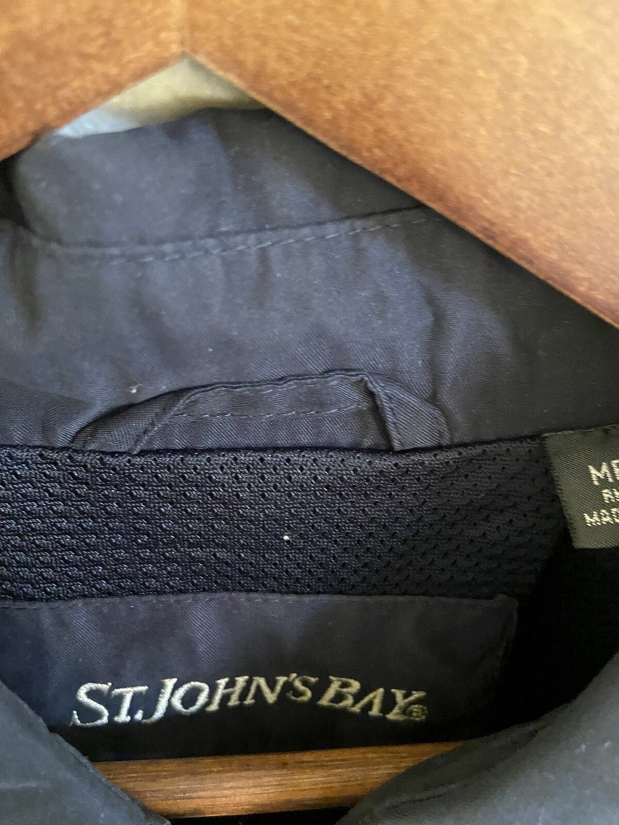 St John's Bay Jacket Men's Medium Navy Blue Bomber Zip St John's Bay Jacket Men's Medium Navy Blue Bomber Zip