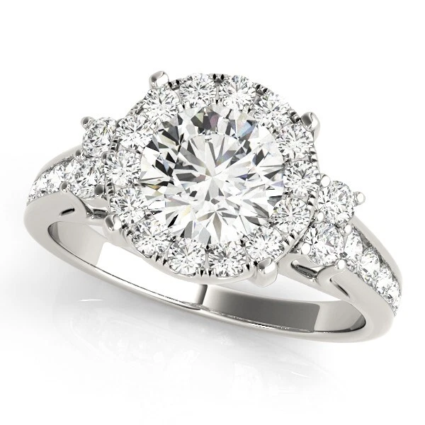 1.65 Ct Round Cut Lab Created Diamond Engagement Ring 14K White Gold Size 7 - Image 2 of 4