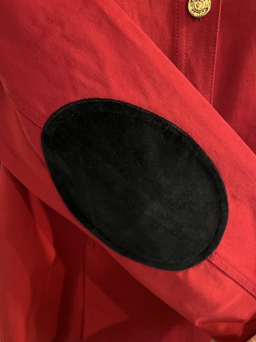 St John sport size S Red black Gold Buttons Blazer Jacket velvet top - Picture 4 of 12
