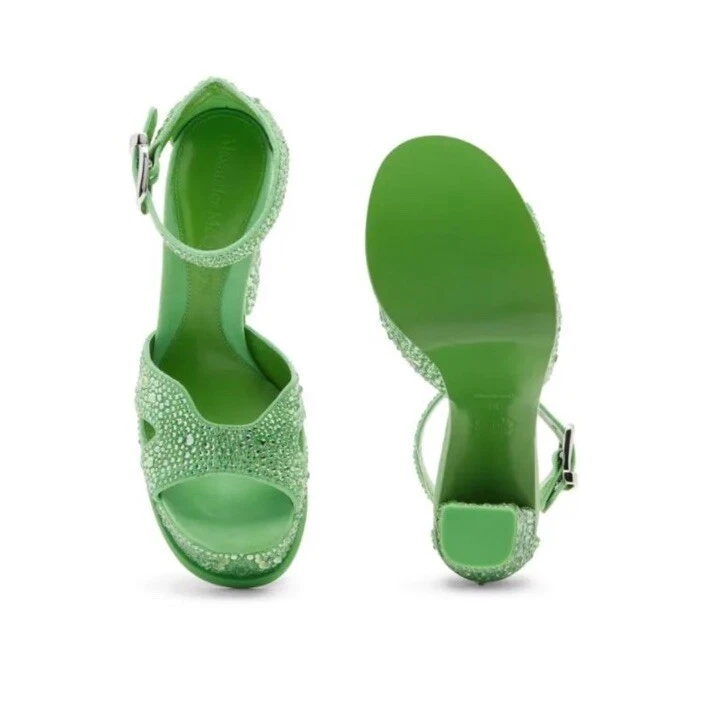 Sandalias Alexander McQueen Verde Cristal Plataforma Mariposa NUEVAS $1990 Talla 37 Foto 4 de 4
