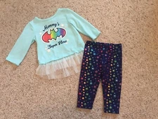 Bsby Girl Size 6/9 Month Batman Super Hero Pant Set