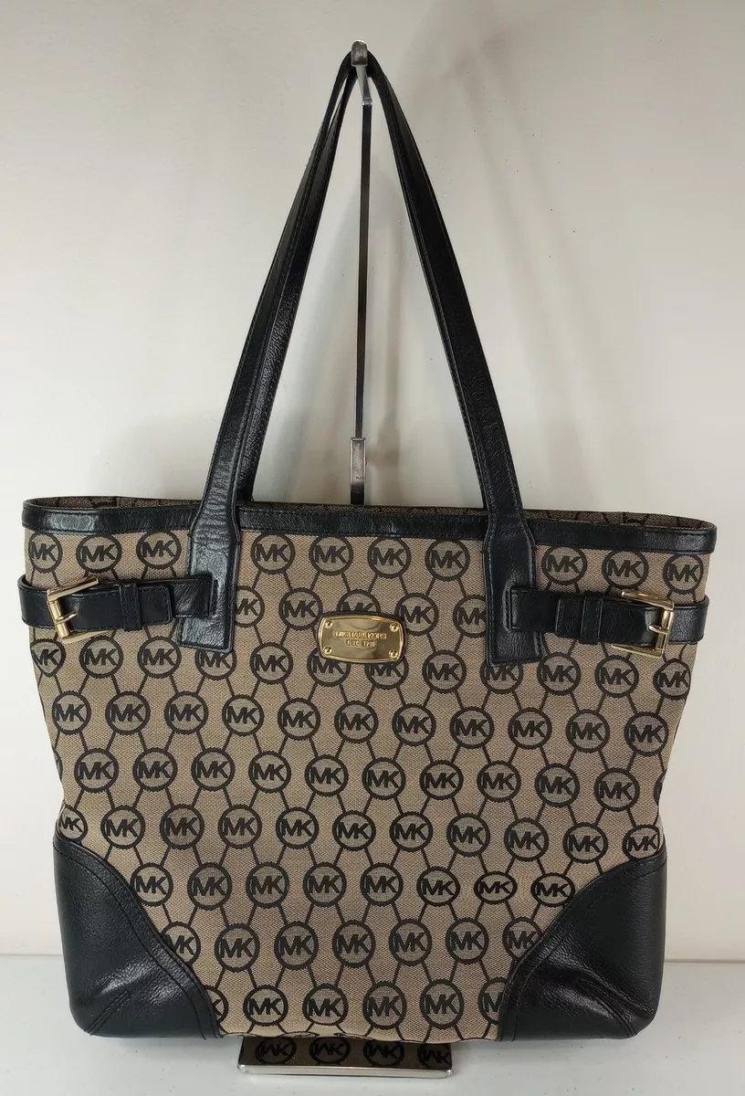 Women s Michael Kors Purse Black Mocha Tote Millbrook Large Handbag