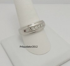 1/4CT MENS NATURAL DIAMOND WEDDING BAND BRIDAL RING 10K WHITE GOLD