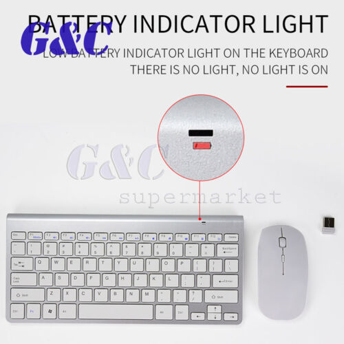 Slim 2.4GHz Cordless Wireless Keyboard and Mouse Set For PC MAC Laptop Tablet - Picture 11 of 20