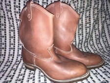 VTG MENS NEW 13 PECOS LEATHER BROWN COWBOY MOTORCYCLE BIKER CORK SOLE BOOTS