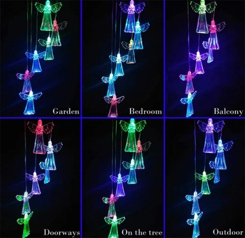 Solar Mobile Lights Hanging Wind Chime, Color Changing Outdoor Solar Garden - Picture 6 of 7