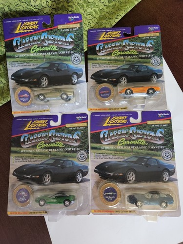 Vintage 1997 Johnny Lightning Classic Customs Corvette. Set Of 4.