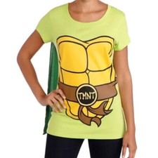 Nickelodeon Women's Teenage Mutant Ninja Turtles Cape T-Shirt Costume Size 2XL