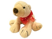 Dan Dee Plush Bear Red Heart Bow 9" Stuffed Animal Valentine's Day Love