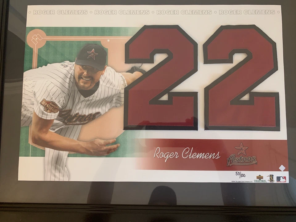 Roger Clemens Memorabilia 22 Jersey Número Conmemorativo 53 de 100 21.5" x 16" Foto 2 de 4