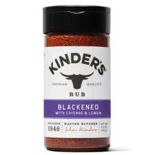 Kinder's Rub 4.2 oz BLACKENED with CAYENNE & LEMON Seasoning BBQ Grill BB 8/2026