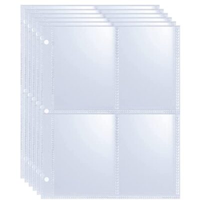 trading card sleeves officeworks 360 Pockets Binder Double-Sided 9 Pocket Card Pages for 3 Ring Binder, Clear Plastic Pages Sleeves for Sport Cards, Business Cards, Game Cards, Photos (20 Pack) : Toys & Games hole punched design fits all standard binders Top Economical Soft Sleeves (2000 Sleeves)