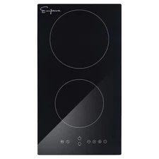 Empava Built-In 12-in 2 Elements Smooth Surface (Radiant) Black Electric Cooktop