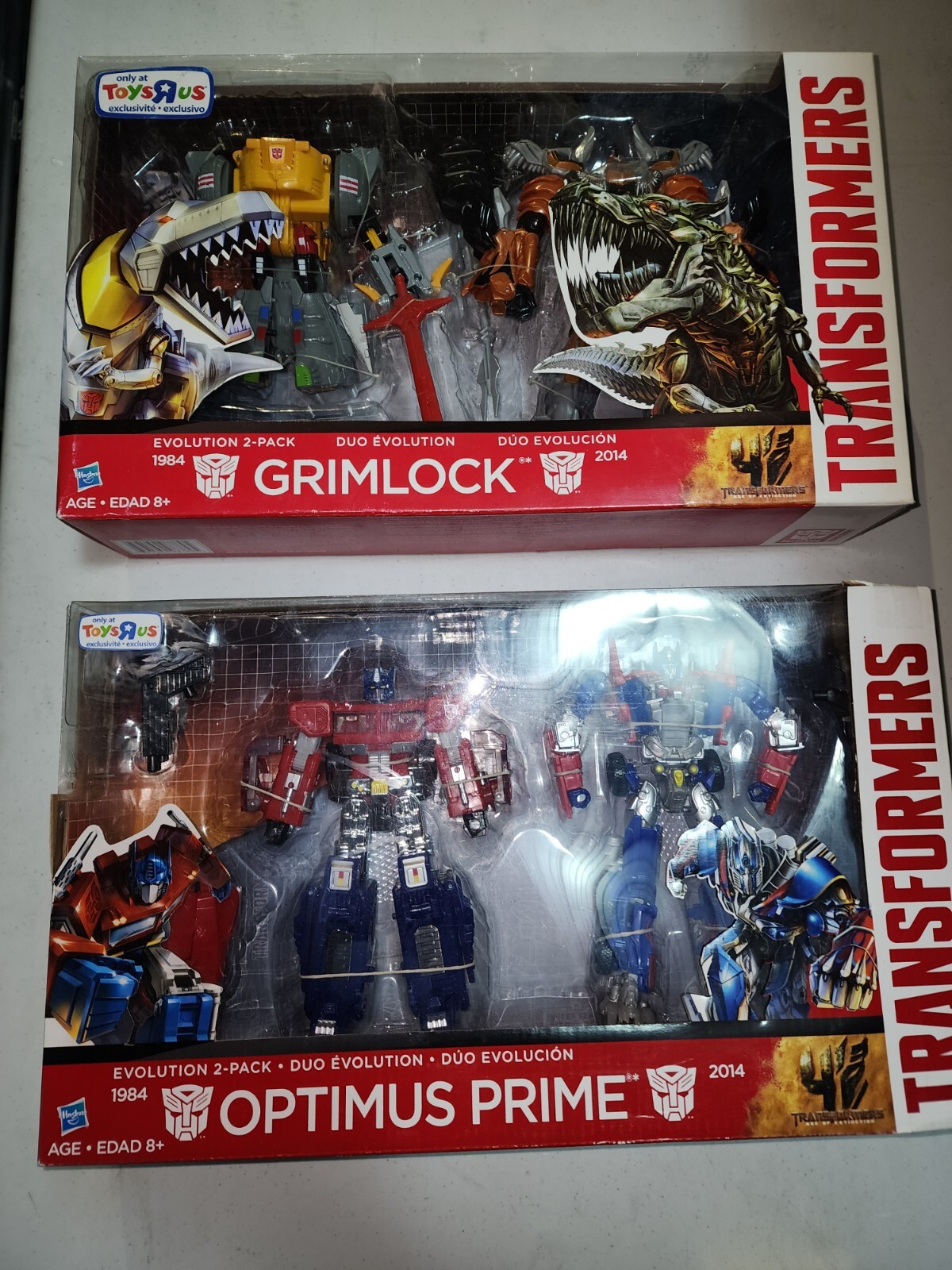 Transformers Age of Extinction OPTIMUS PRIME- GRIMLOCK 2-PACK Toys'R'Us  -NEW