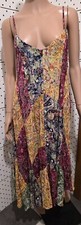 ZARA Metallic A-line Maxi Dress with Thin Straps Patchwork Size XS