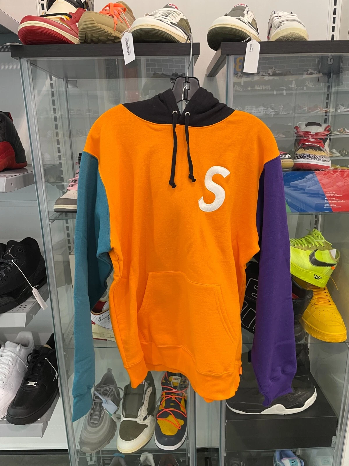 Sweat à capuche couleur bloqué logo Supreme S NEUF TAILLE L ENVOI RAPIDE
