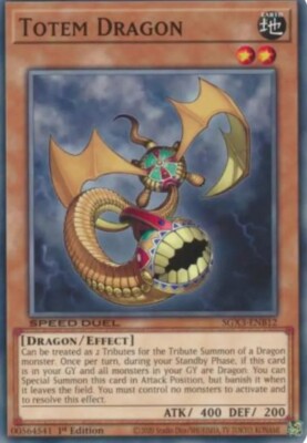 Yugioh Totem Dragon Common Speed duel SGX3 NM
