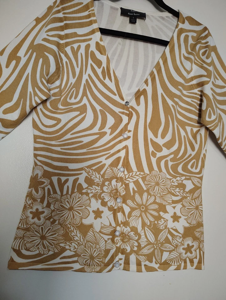 Dennis Basso кардиган свитер, животное печати, осень зима, размер S большой, эластичной. - Изображение 4 из 4