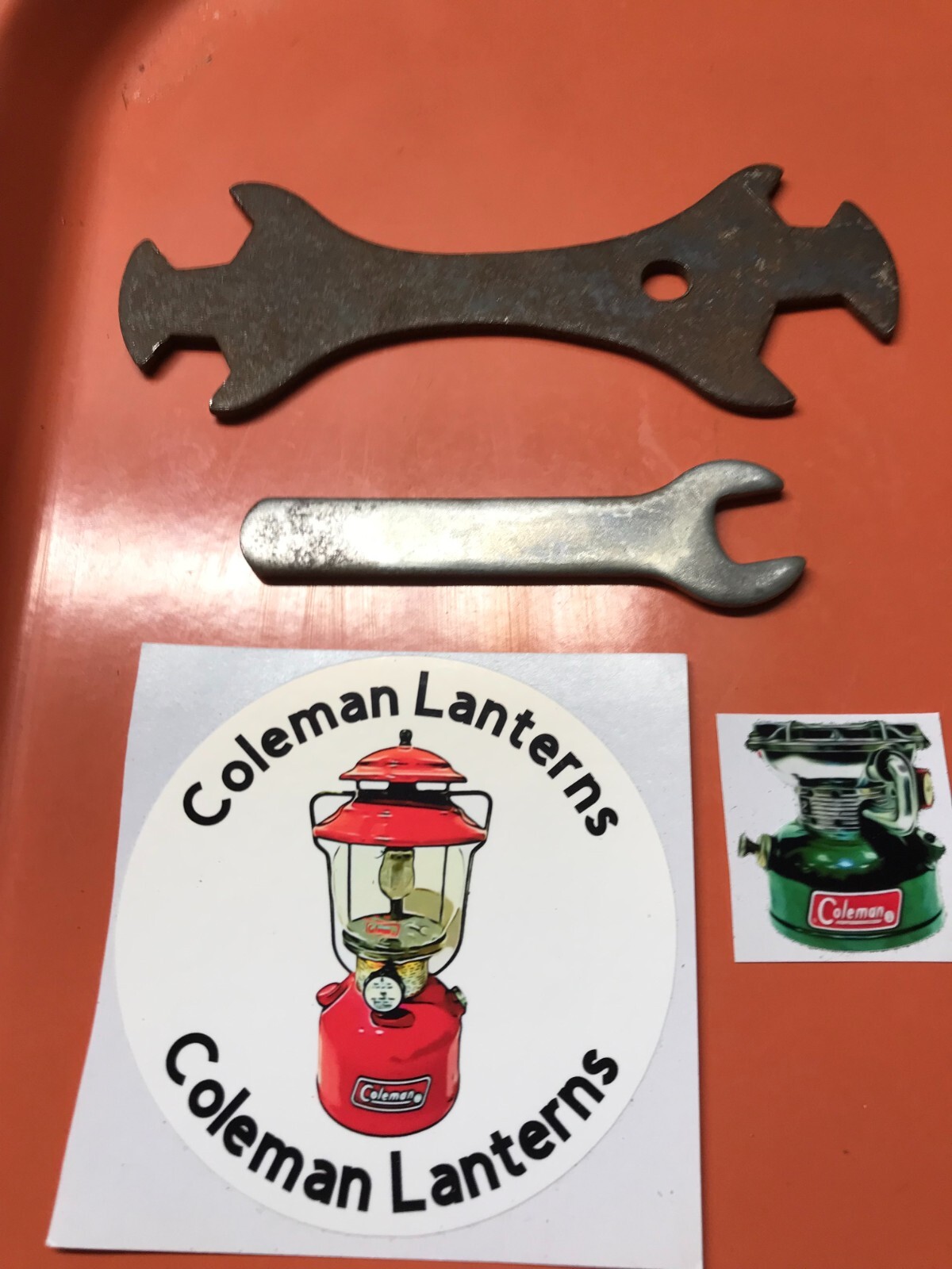 Two Used Coleman lantern Lamp Wrench Lantern Stove plus two Cole