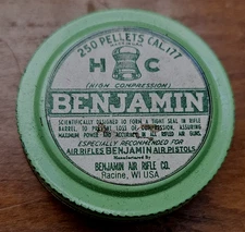 250 Rounds Benjamin HC .177 cal Vintage Air Rifle Pellets One Full Pack in Tin