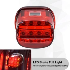 Red Lens LED Brake Tail Light w/ Amber Turn Signals For Harley Softail Touring