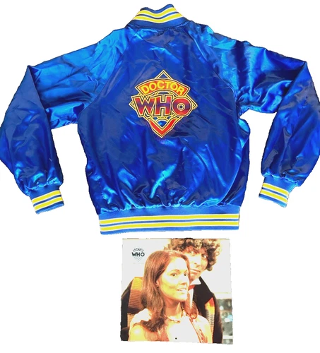Vintage Doctor Who Blue Satin Jacket Men's Size Medium & 1985 Calendar Rare Lot - product listing photo