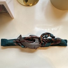 Vintage Carolyn Tanner Designs Teal Adjustable Beaded Belt Handmade Artistic