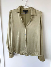 Vintage Linda Allard Ellen Tracy 100 silk button-down shirt size 8