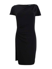 Lauren by Ralph Lauren Women's Flutter-Sleeve Dress (10, Black) 882909218140