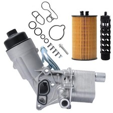 Engine Oil Cooler Filter Housing Assembly with Gasket Compatible With Chevy 2...
