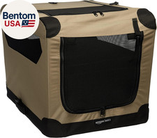 Portable Folding Soft Dog Crate, 2-Door, Collapsible Travel Kennel, Top  Front