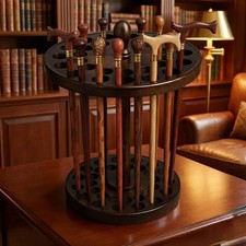 Handmade Wooden Walking Stick Stand   Rustic Cane Holder Organizer, Entryway D c