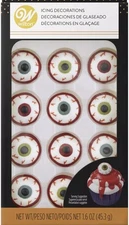 Wilton Royal Icing Halloween Decorations 12 In Pack Bloody Eyeball Cupcake Fun