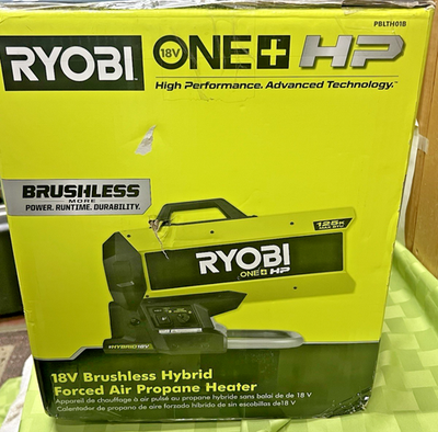 #ad New RYOBI ONE HP 18V 125K BTU Hybrid Forced Air Propane Heater Tool Only $208.98