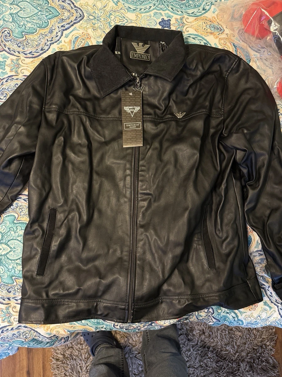 emporio leather jacket products for sale | eBay